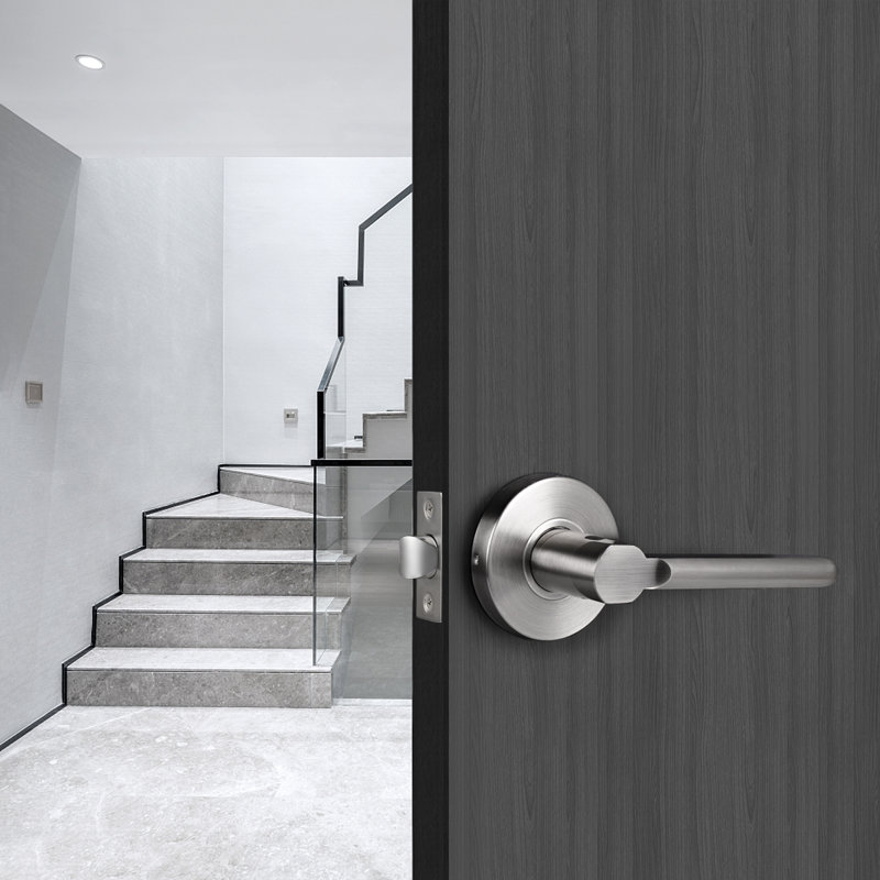 Brushed Nickel Passage (Hall & Closet) Door Lever