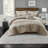 Premium King Bedding Sets, Taupe Polyester, Modern Artisanal Design, Perfect For Home