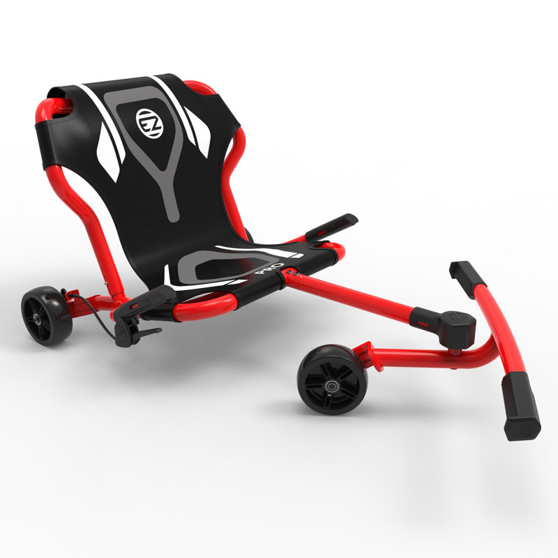 EzyRoller: Pro X - Rouge - Scooter, Cambering Motion, Chariot sans pédale, Freins à main, Cadre extensible, Capacité de 220 lb, Enfants et adultes de 9 ans et plus