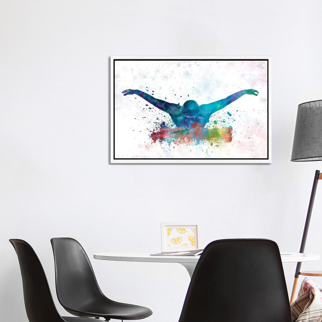 Swimming Silhouette II by Paul Rommer - Painting Print on Canvas