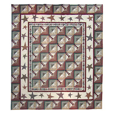 Courtepointe réversible simple Woodland Star and Geese