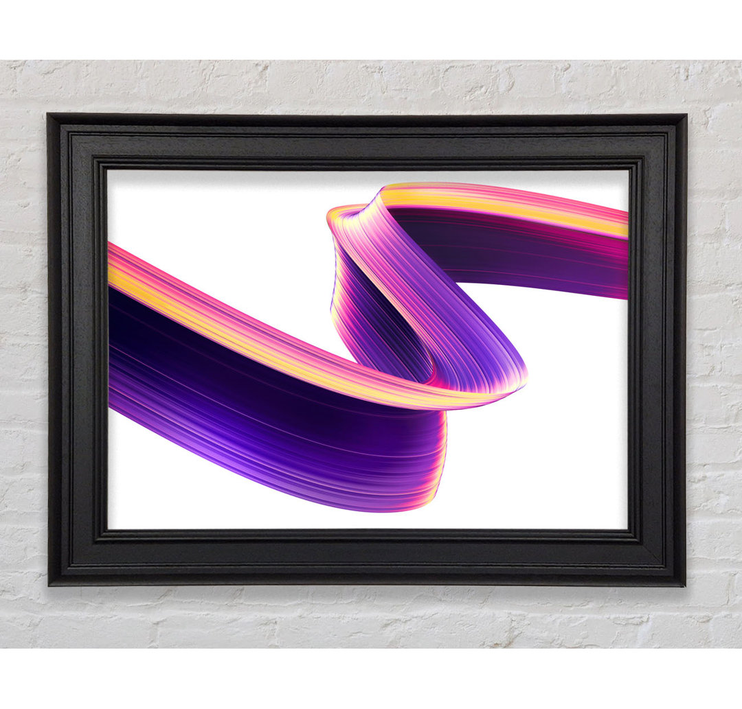 Gerahmtes Leinwandbild Purple Ribbon Swirl