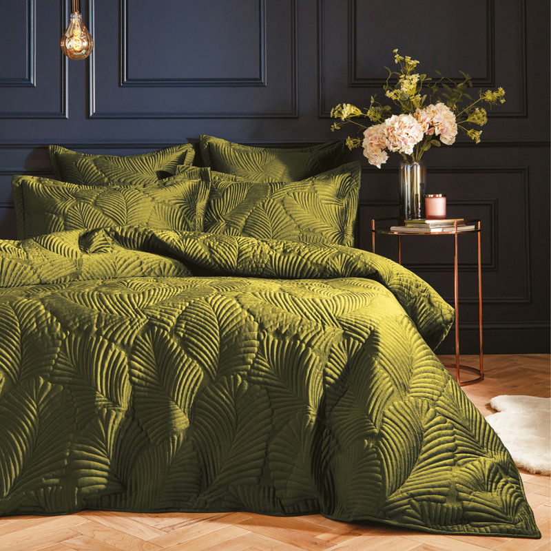 Palmeria Duvet Cover Set, Moss, King Duvet Cover + 2 Standard Pillowcases