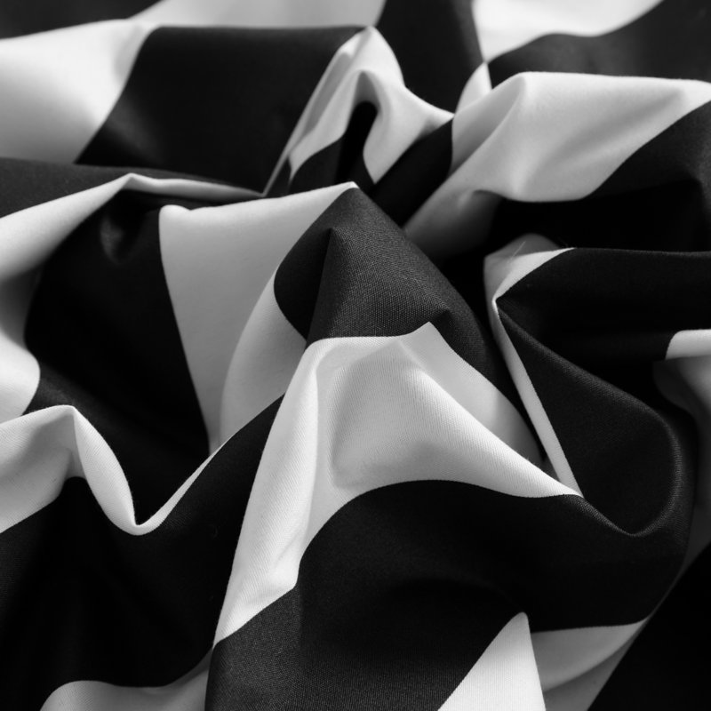 Twin Black and White Striped Microfiber Duvet Cover Set