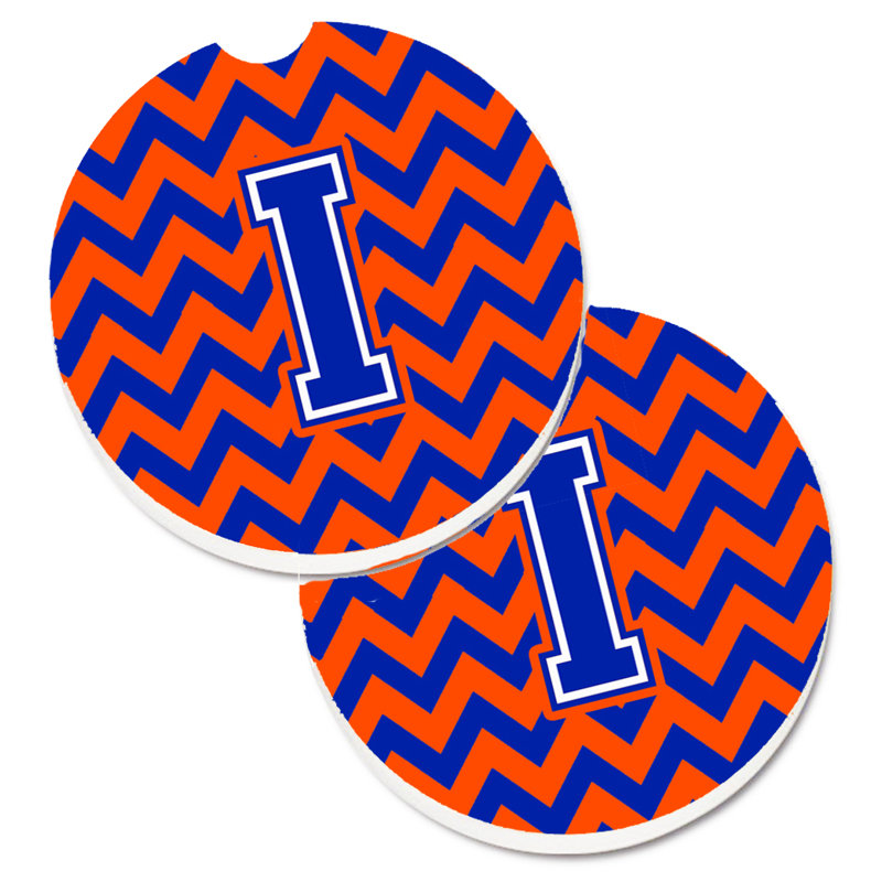 Sous-verre pour voiture, I, Bleu / Orange