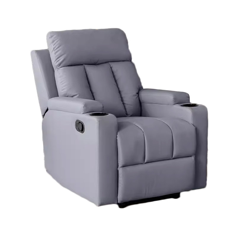 Naeshawn Recliner,  Gray/Blue Polyester Fibre