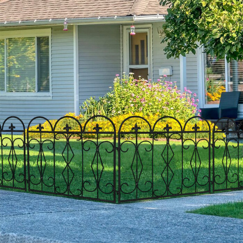 Coeymans 70cm H x 61cm W Metal Fence Panels Included, Black