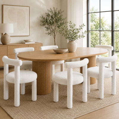 Set of 4 Modern 18.5'' H Upholstered Dining Chair With Solid Wood Legs