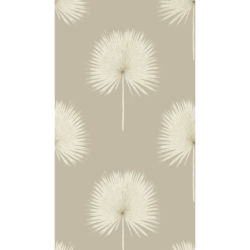 Fan Palm 10.05m x 52cm Matte Wallpaper Roll, Beige/Grey