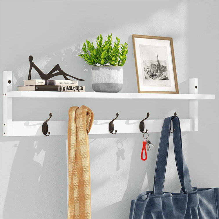 Wall Mounted Coat Rack Wayfair Wall Shelf With Hooks Sheldahl