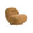 Cid Luisa 33 Inch Swivel Accent Chair, Orange Polyester, Solid Wood Frame