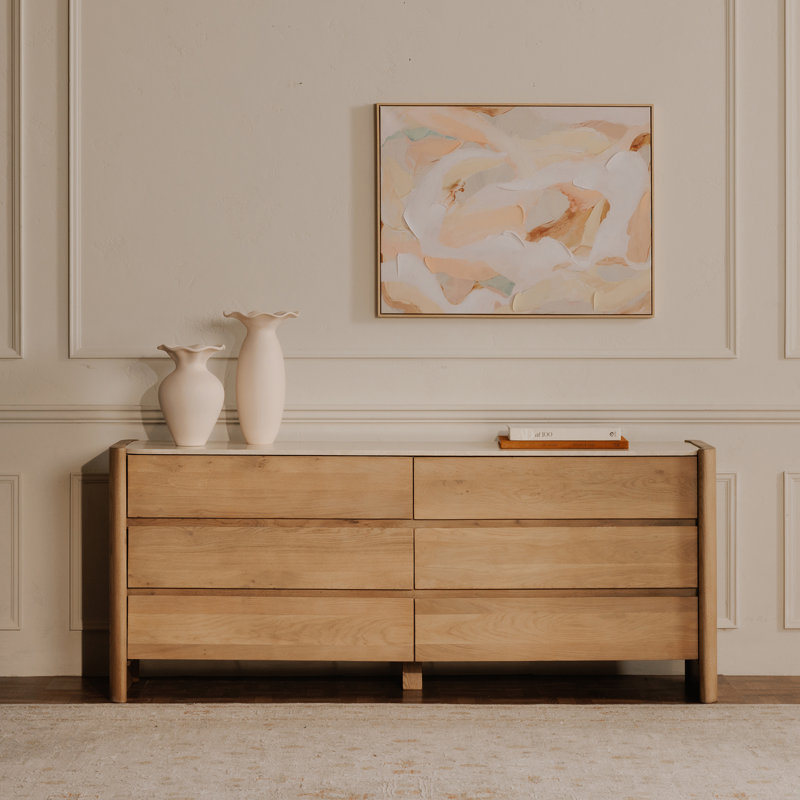 Commode 6 tiroirs Gertis Naturel