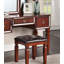 Ensemble de meuble-lavabo classique luxueux avec tabouret, 3 tiroirs de rangement, ensemble de meubles de chambre à coucher 1 pièce, miroir à trois volets
