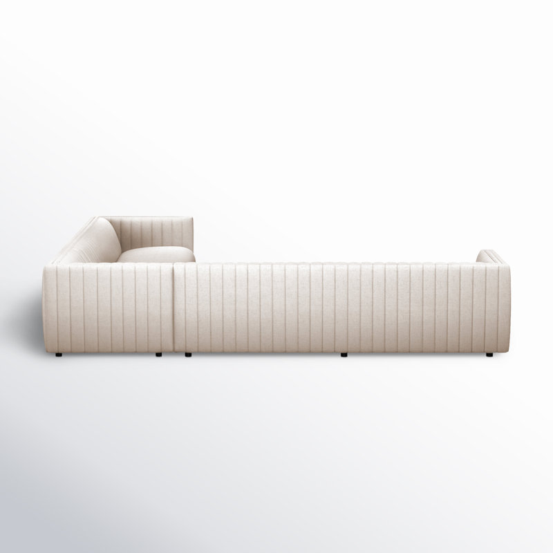 Augustine Modular Sectional, Natural Rayon Velvet