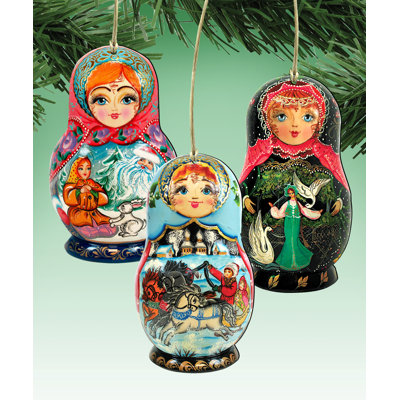 5'' Wood People Hanging Figurine Ornament