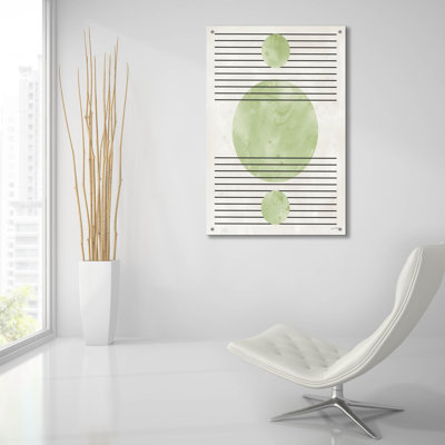 «Mid Century Boho 5» par Jean Plout, art mural en verre acrylique, 24 po x 36 po