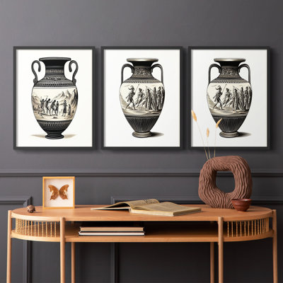 Abstract  Series  CI  -Set Of 3 Framed Giclee Prints -Ready to Hang