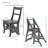 Elegant White 34" High x 16.5" Wide x 20" Deep Space-Saving 2-in-1 Folding Chair and Step Ladder-285272070