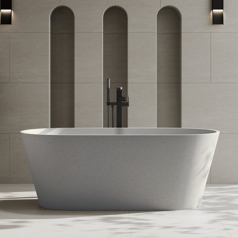 Baignoire de trempage extérieure en pierre 59 po, Gris