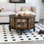 Table basse ronde avec rangement à trois portes-719853551