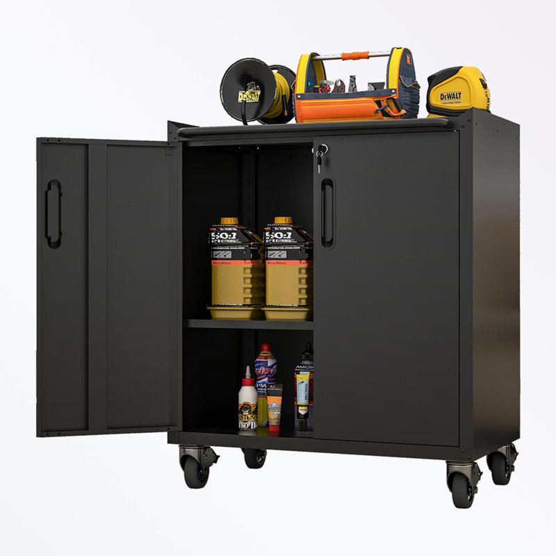 Armoire de rangement en métal avec roulettes