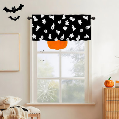Halloween Theme Curtains Window Valance Cottage Layout Curtain Decoration Curtain Rod Pocket Valance For Kitchen/Living Room