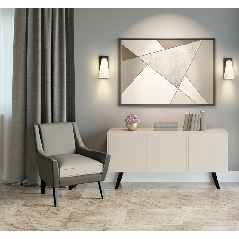 Applique murale 1 lumière Ceinture, H 12,75 po x l 6 po x P 7 po, Noir mat