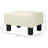 Linen Fabric Beige Cube Foot Rest Stool, Small For Living Room Upholstered From