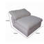 Chaise sans accoudoirs modulaire Shar, coussins décoratifs, tissu en lin ivoire