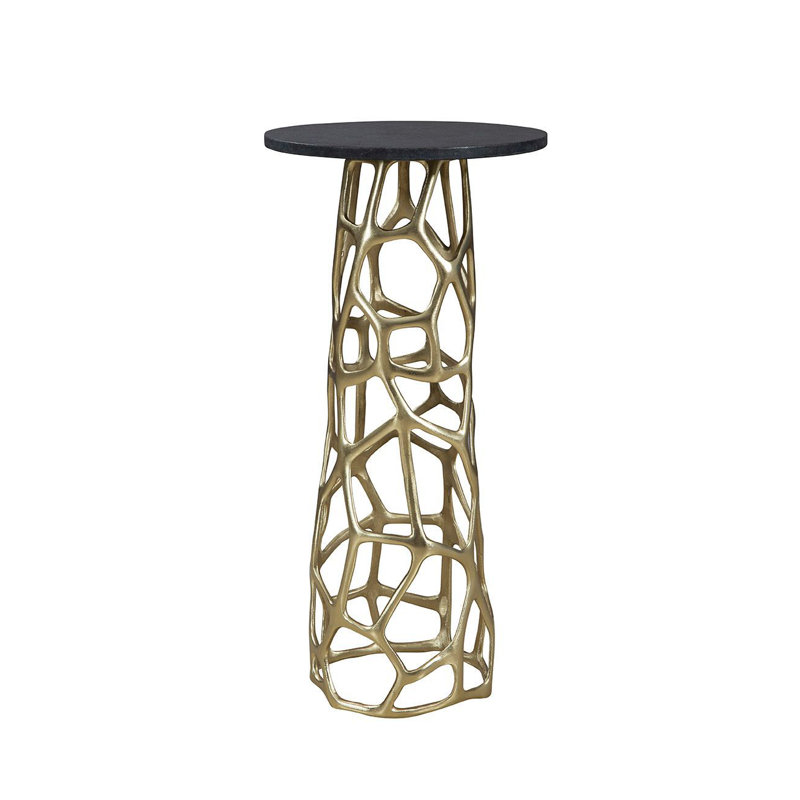 Naiah Aluminum End Table, Gold
