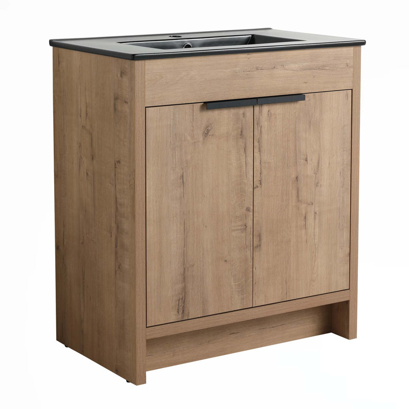 Meuble-lavabo autoportant avec lavabo en céramique