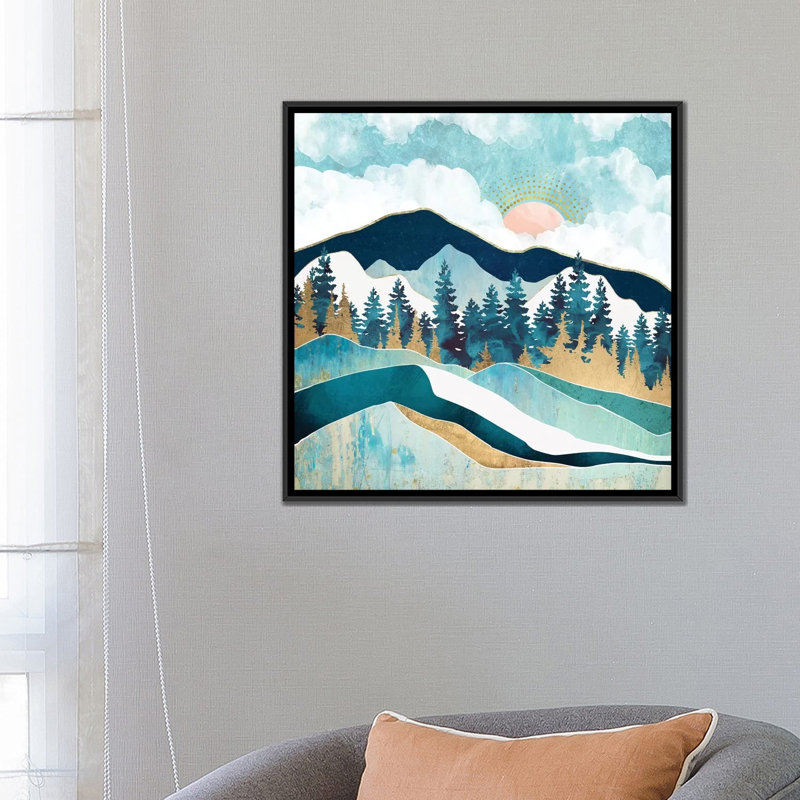 «Summer Forest», reproduction d'impression, Aucun mat, H 26 po x l 26 po x P 1,5 po, Toile avec cadre noir