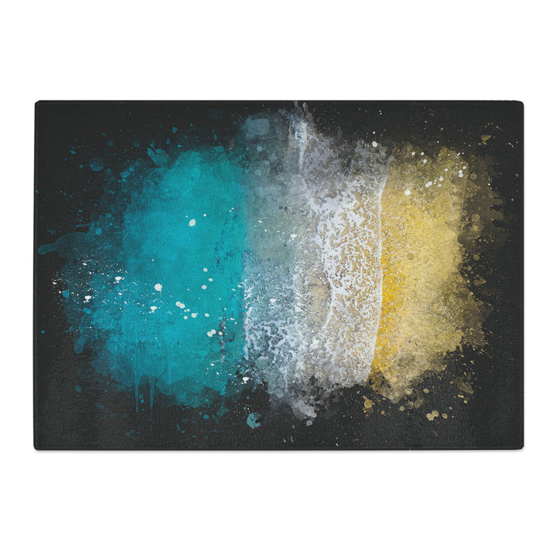 Tempered Glass Palm Coast Beach in Florida Chopping Board, 28.5 cm x 39 cm