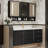 French style retro black bathroom cabinet