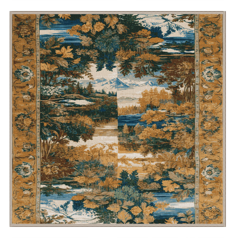 Machine Washable Persian Brown Area Rug, Square 5'
