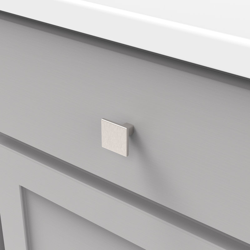 Poignée carrée en acier inoxydable de la collection Skylight de 1-1 / 4 po x 1-1 / 4 po - Quincaillerie contemporaine pour tiroirs et armoires (ensemble de 10)