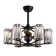 6-Light Crystal Column Ceiling Fan With Remote Control, Dimmable Chandelier With Adjustable Height