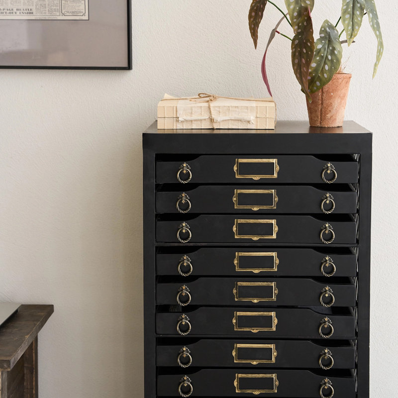 179cm Wide 9 -Drawer Mobile File Cabinet