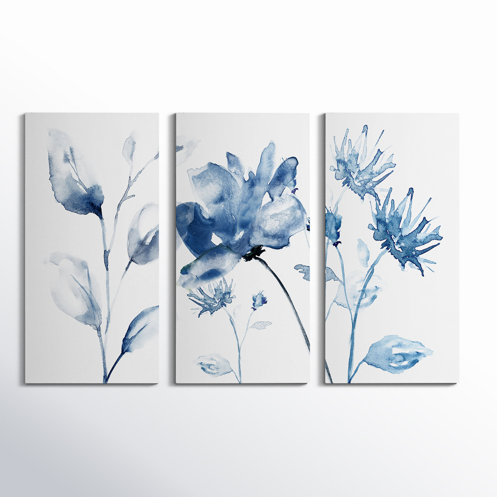 Translucent Blues II Canvas Print Set, 40" H x 60" W x 1.5" D