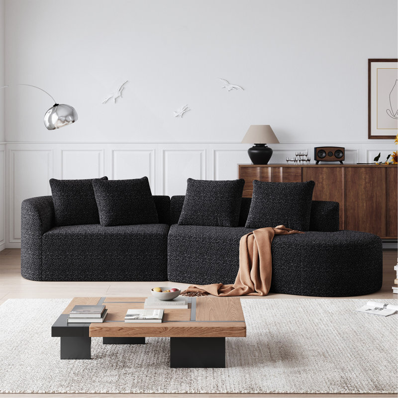 Canapé modulaire surdimensionné Modern, Chenille noir