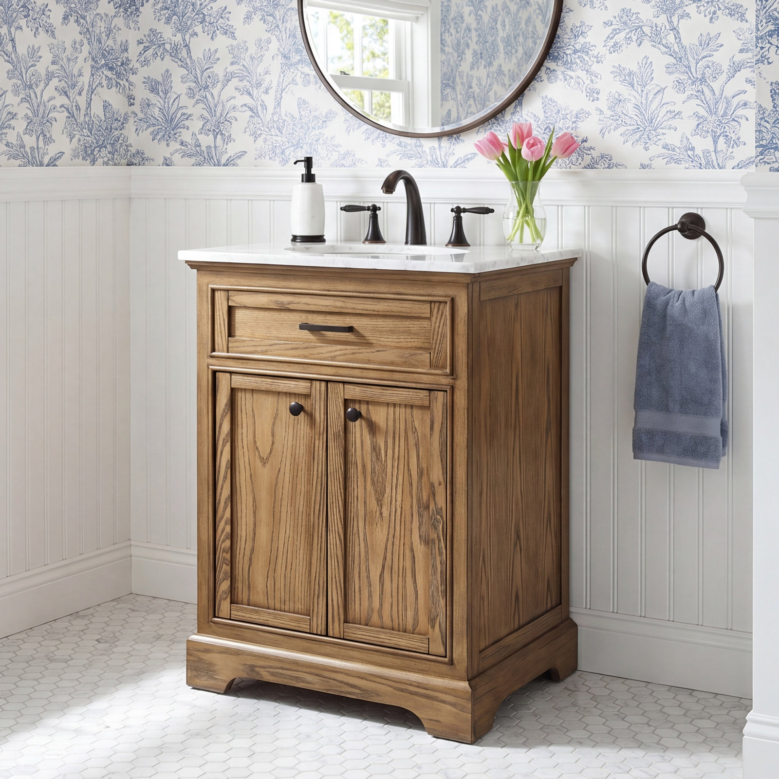 Hermes 24'' Single Bathroom Vanity, Driftwood