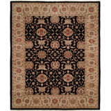 Elena Wool Oriental Area Rug in Black/Beige