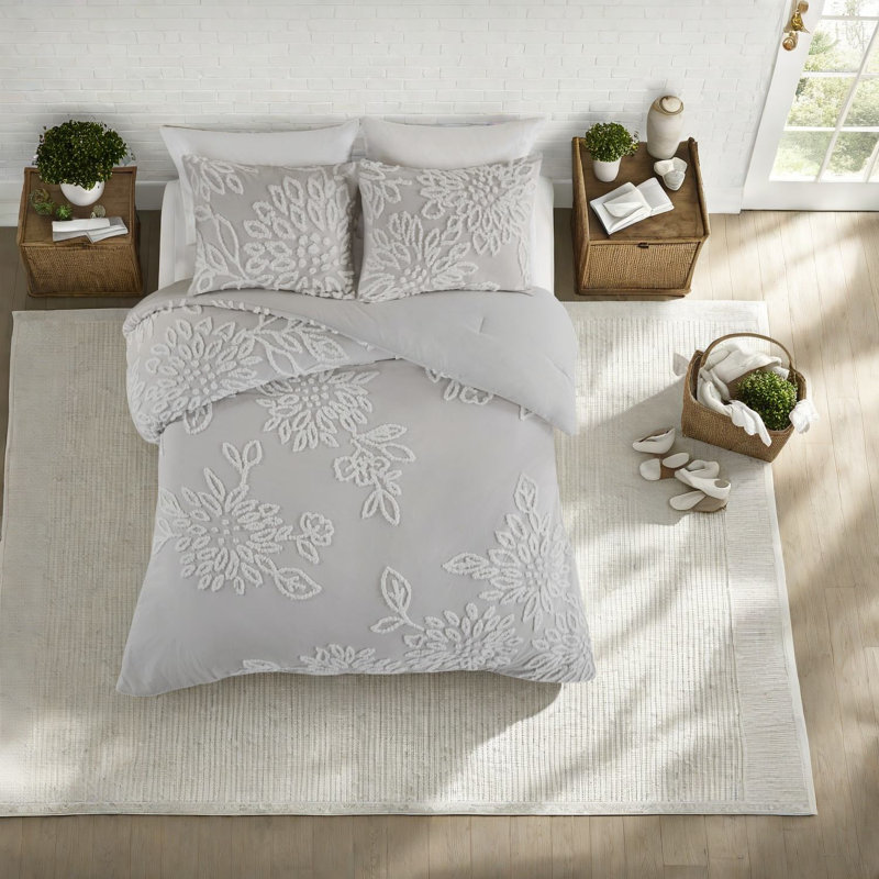 Ensemble de literie confortable en chenille, édredon en coton, style maison de campagne