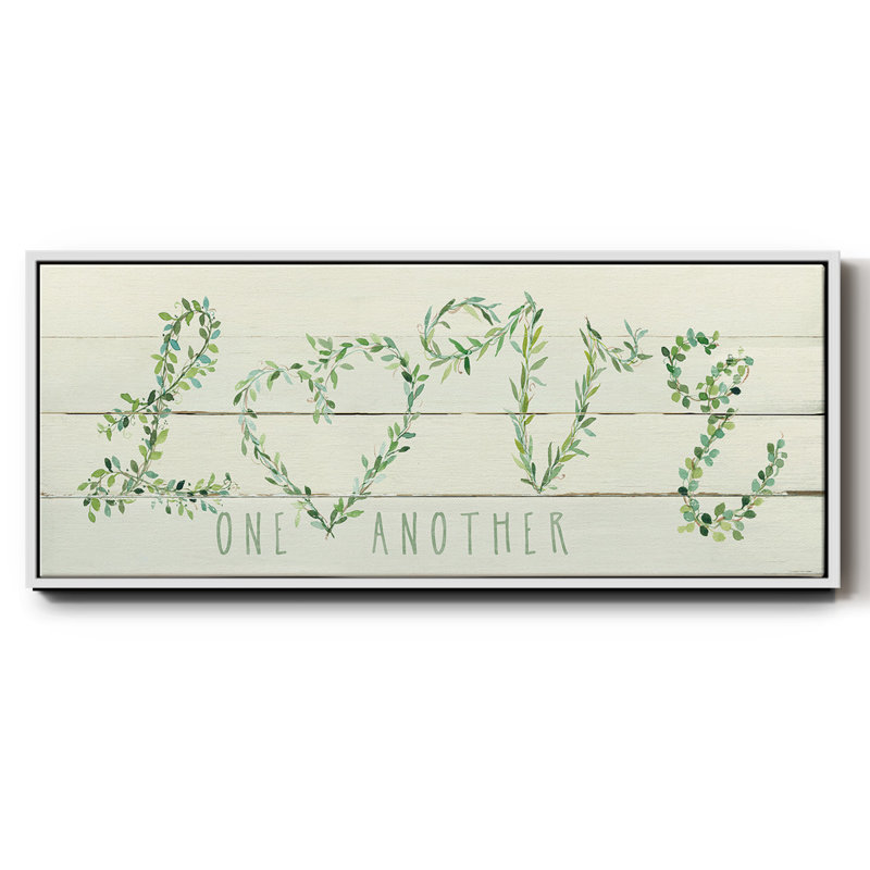 Shiplap Vines Love - toile encadrée, H 20 po x l 50 po