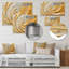 «Gold Cream Infinite Swirls II», reproduction abstraite de spirales sur métal-1196548703