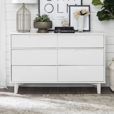 Augie 6 Drawer 132Cm W Solid Wood Double Dresser