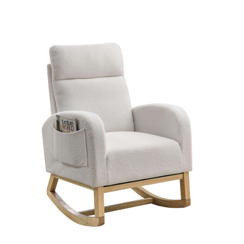 Corydon Upholstered Accent Chair, Ivory Teddy Fabric