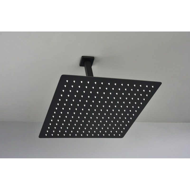 Pomme de douche 16 po noir mat, Noir mat