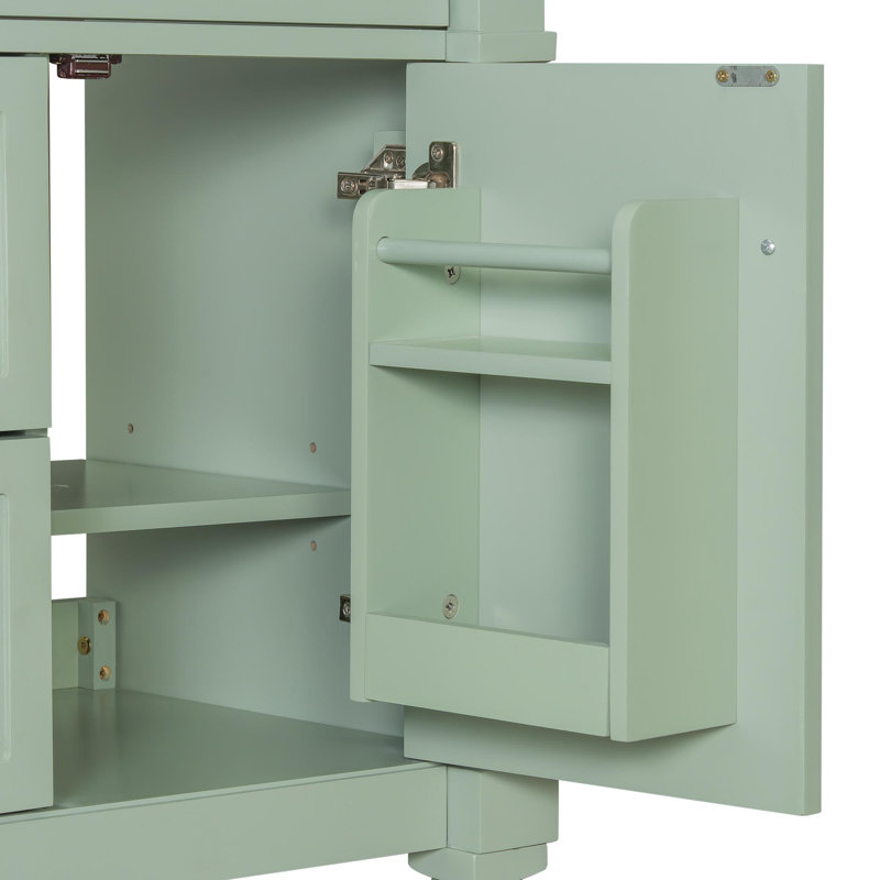 24" freestanding bathroom vanity with ceramic sink, Green