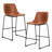 Set of 2 Leather Barstool with Metal Leg Modern Bar Stools for Kitchen Island Pub Living Room-111571465-111571466